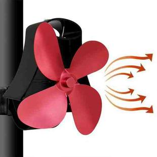 YL-105 4-Blade Aluminum Heat Powered Fireplace Stove Fan(Rose Red)
