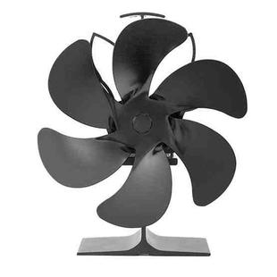6-Blade Thermal Power Stove Fans Fireplace Fans (Black)