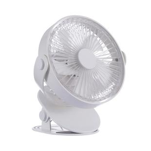 QW-F12 USB Charging Large Clip Mute Desktop Electric Fan, with 5 Speed Control (White)