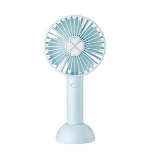 QW-F08 Mini USB Charging Handheld Desktop Clover Electric Fan, with 3 Speed Control (Blue)
