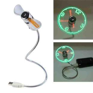 Mini Durable USB Clock Time Display Flexible LED Light Fan, DC 5V