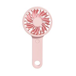 HTL-06 1-3W USB Interface 3-speed Control Rechargeable Portable Ultra-thin Handheld Fan with Lanyard(Pink)