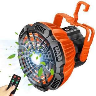 X10 Portable Outdoor Camping USB Charging Remote Control Fan with LED Light (Orange)