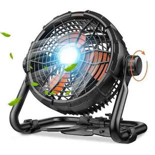 X40 Portable Outdoor Camping USB Charging Stepless Speed Regulation Fan with LED Light (Black)