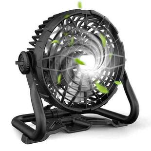 X41 Portable Outdoor Camping USB Charging Fan with LED Light (Black)