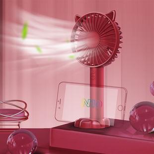 N10 Multi-function Handheld Desktop Holder Electric Fan, with 3 Speed Control (Red)