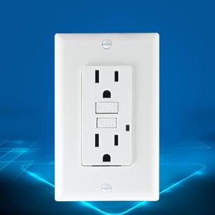 PC Double-connection Power Socket Switch with USB, US Plug, Square White UL 20A Leakage Protection Socket