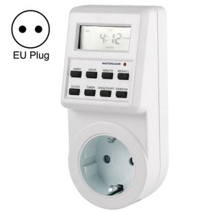 AC 230V Smart Home Plug-in LCD Display Clock Summer Time Function 12/24 Hours Changeable Timer Switch Socket, EU Plug