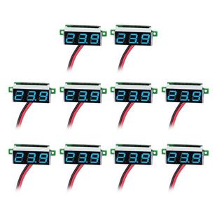 10 PCS 0.36 inch 2 Wires Digital Voltage Meter, Color Light Display, Measure Voltage: DC 2.5-30V (Blue)