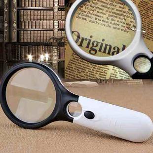 [US Warehouse] Reading Visual Magnifier with 3 LED Light, Mini Portable 3-45X Handheld (Black)