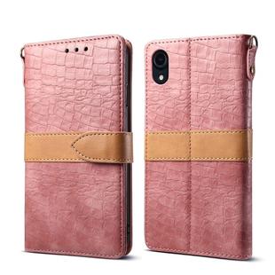 For iPhone XR Leather Protective Case(Pink)