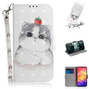 3D Coloured Drawing Horizontal Flip Leather Case with Holder & Card Slots & Wallet For Huawei P30 Lite(Cute Cat)