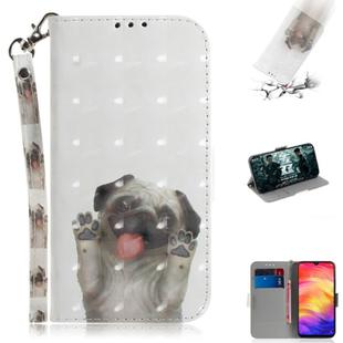 3D Coloured Drawing Horizontal Flip Leather Case with Holder & Card Slots & Wallet For Huawei P30 Lite(Pug)