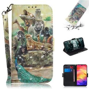 3D Coloured Drawing Horizontal Flip Leather Case with Holder & Card Slots & Wallet For Huawei P30(Zoo)