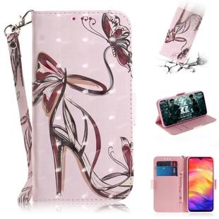 3D Coloured Drawing Horizontal Flip Leather Case with Holder & Card Slots & Wallet For Huawei P30(Butterfly High Heels)