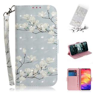 3D Coloured Drawing Horizontal Flip Leather Case with Holder & Card Slots & Wallet For Huawei P30(Magnolia)