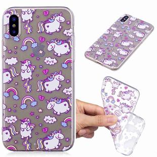 For iPhone X / XS Painted TPU Protective Case(Bobi Horse Pattern)