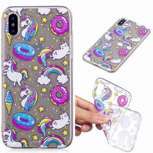 For iPhone X / XS Painted TPU Protective Case(Cake Horse Pattern)