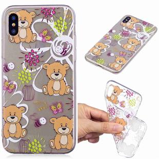 For iPhone XS Max Painted TPU Protective Case(Brown Bear Pattern)