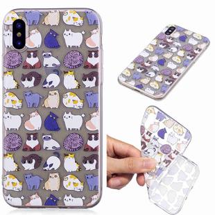 For iPhone XS Max Painted TPU Protective Case(Mini Cat Pattern)