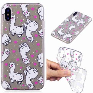 For iPhone XS Max Painted TPU Protective Case(Alpaca Pattern)