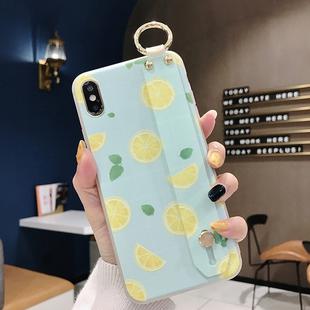 Lemon Pattern Wrist Strap TPU Case For iPhone SE 2020 & 8 & 7(Lemon Pattern model A)
