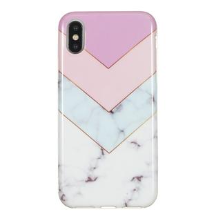 For iPhone X / XS TPU Protective Case(Stitching Tricolor )