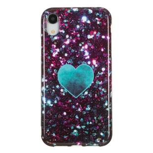 For iPhone XR TPU Protective Case(Green Heart)