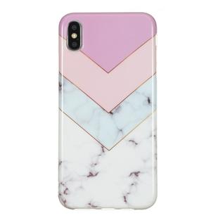For iPhone XS Max TPU Protective Case(Stitching Tricolor )