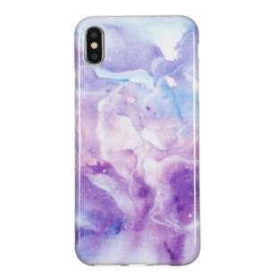For iPhone XS Max TPU Protective Case(Purple Marble)
