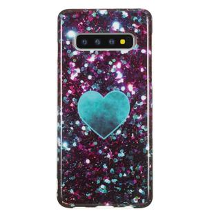 TPU Protective Case For Galaxy S10(Green Heart)