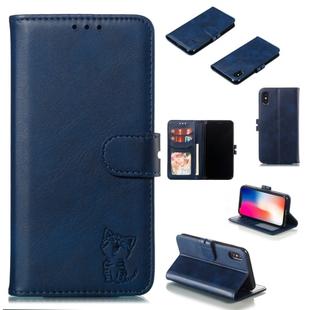 For iPhone X / XS Leather Protective Case(Blue)