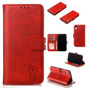 For iPhone XR Leather Protective Case(Red)