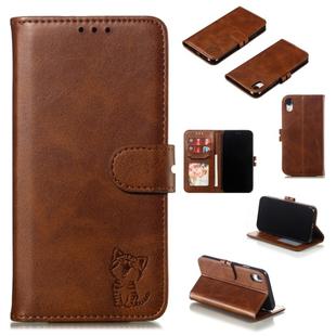 For iPhone XR Leather Protective Case(Brown)