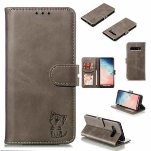 Leather Protective Case For Galaxy S10 Plus(Gray)