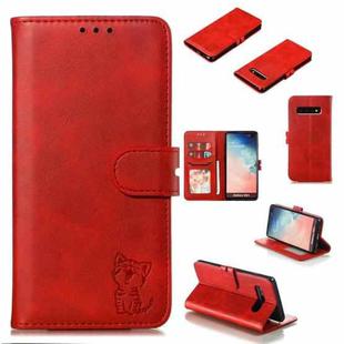 Leather Protective Case For Galaxy S10 Plus(Red)