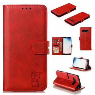 Leather Protective Case For Galaxy S10(Red)