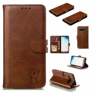 Leather Protective Case For Galaxy S10(Brown)