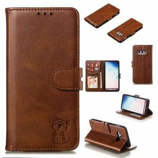 Leather Protective Case For Galaxy S10e(Brown)
