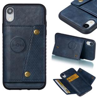 For iPhone XR Leather Protective Case(Blue)