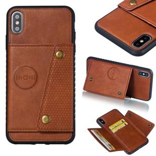For iPhone XS Max Leather Protective Case(Brown)
