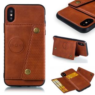 For iPhone X / XS Leather Protective Case(Brown)