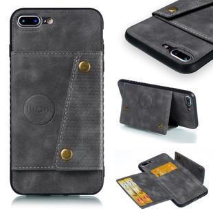 Leather Protective Case For iPhone 8 Plus & 7 Plus(Gray)