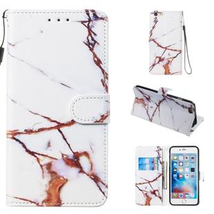 Leather Protective Case For iPhone 6 & 6s(White Gold Marble)