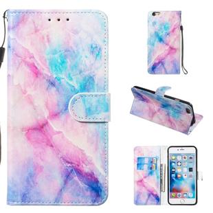 Leather Protective Case For iPhone 6 Plus & 6s Plus(Blue Pink Marble)