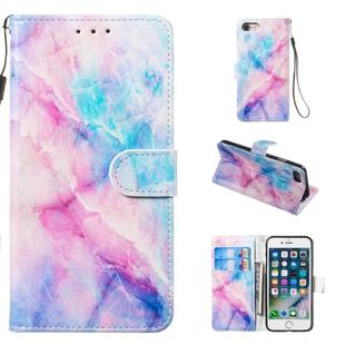 Leather Protective Case For iPhone SE 2020 & 8 & 7(Blue Pink Marble)