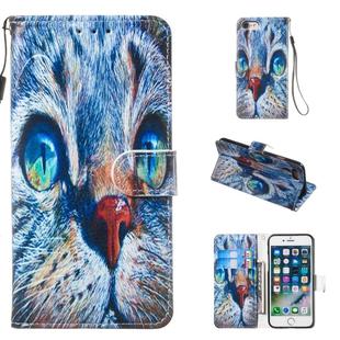 Leather Protective Case For iPhone SE 2020 & 8 & 7(Blue Cat)