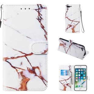 Leather Protective Case For iPhone 8 Plus & 7 Plus(White Gold Marble)