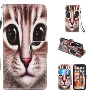 For iPhone X / XS Leather Protective Case(Coffee Cat)