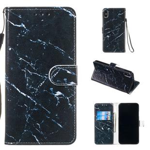 For iPhone XS Max Leather Protective Case(Black Marble)